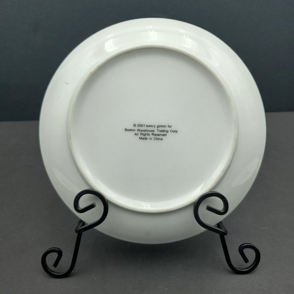 Boston Warehouse Wine & Cheese Appetizer Plates Nancy Green Dessert Snack Plates - Picture 5 of 6